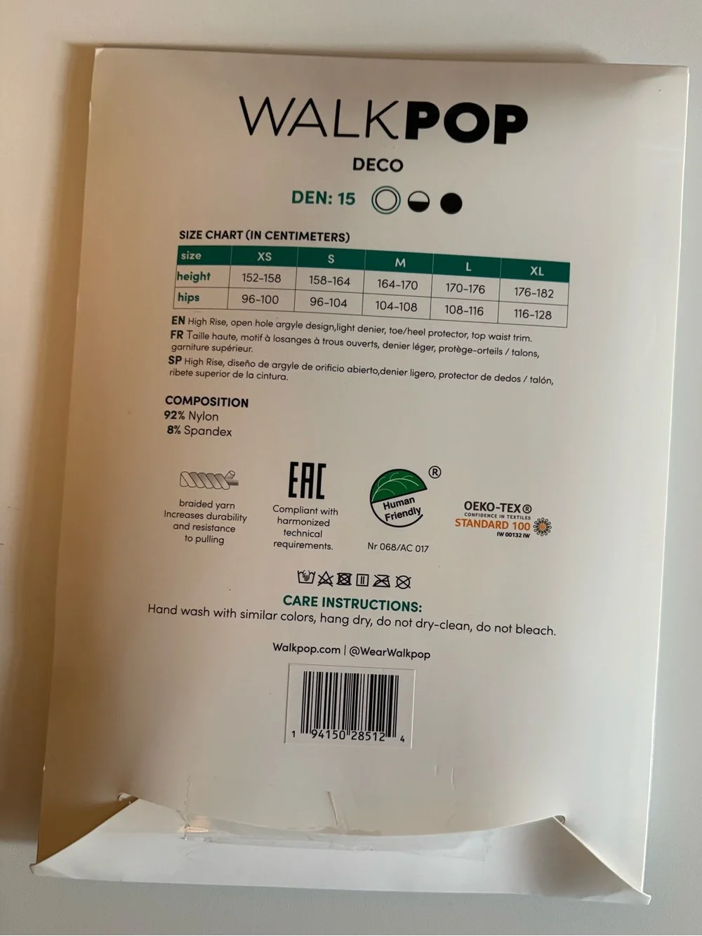 Walk Pop Deco Argyle Black Tights